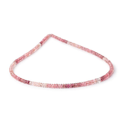 3.5mm Pink Tourmaline Faceted Rondelle Beads 14 inch 190 pieces AAA