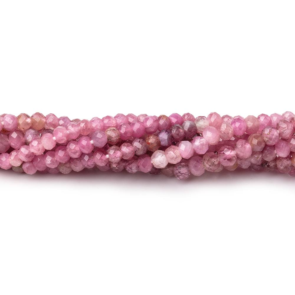 3mm Pink Tourmaline Micro Faceted Rondelle Beads 13 inch 120 pieces