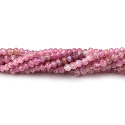 3mm Pink Tourmaline Micro Faceted Rondelle Beads 13 inch 120 pieces