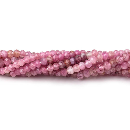 3mm Pink Tourmaline Micro Faceted Rondelle Beads 13 inch 120 pieces