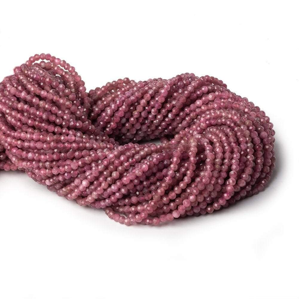 3mm Pink Tourmaline micro faceted rounds 13 inch 115 beads