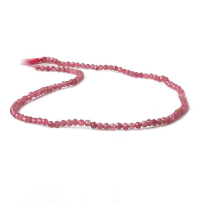 3mm Pink Tourmaline micro faceted rounds 13 inch 115 beads