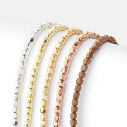 3mm Polished Cube Beads