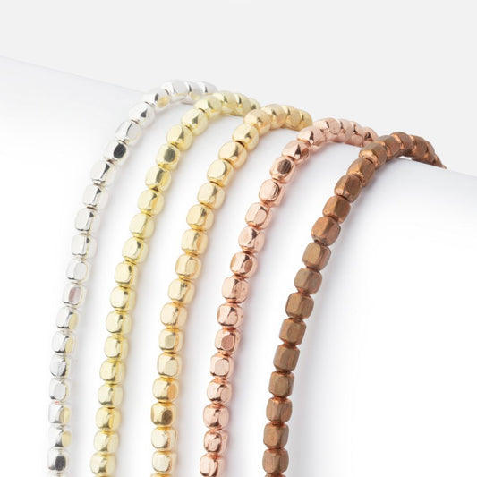 3mm Polished Cube Beads