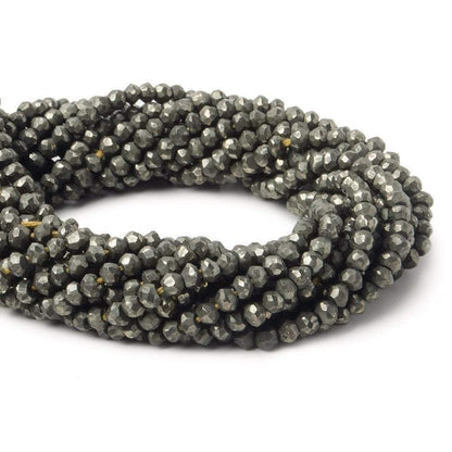 3mm Pyrite Beads Faceted Rondelle 13 inch 140pcs