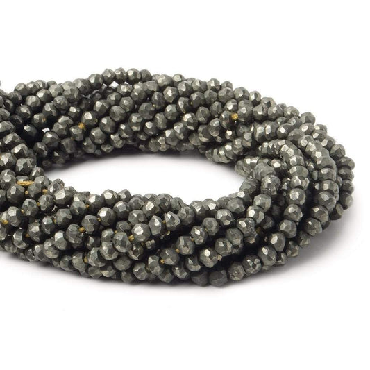 3mm Pyrite Beads Faceted Rondelle 13 inch 140pcs