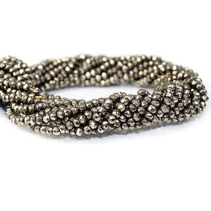 3mm Pyrite Faceted Rondelle Beads 13.5 inch 127 pieces