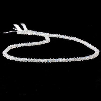 3mm Rainbow Moonstone faceted rondelle beads 13 inch 115 pieces