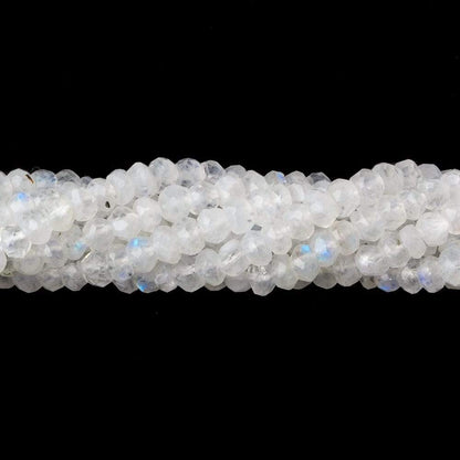 3mm Rainbow Moonstone faceted rondelle beads 13 inch 115 pieces