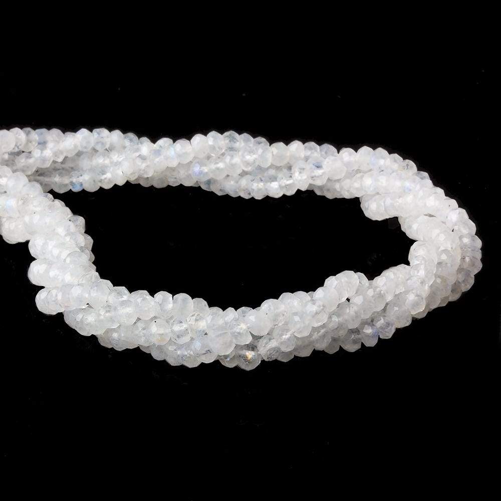 3mm Rainbow Moonstone faceted rondelle beads 13 inch 115 pieces