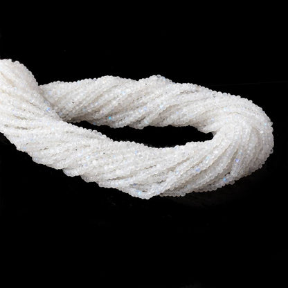 3mm Rainbow Moonstone Faceted Rondelle Beads 13.5 inches 174 pieces