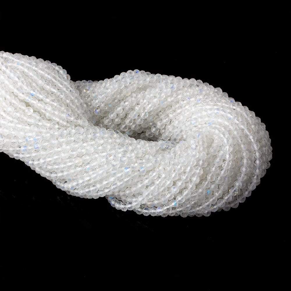 3mm Rainbow Moonstone micro faceted rounds 12.5 inch 100 pieces  AAA