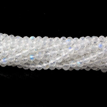 3mm Rainbow Moonstone micro faceted rounds 12.5 inch 100 pieces  AAA