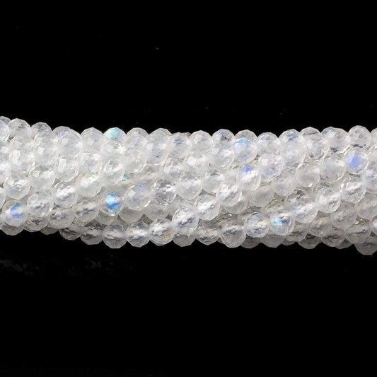 3mm Rainbow Moonstone micro faceted rounds 12.5 inch 100 pieces  AAA