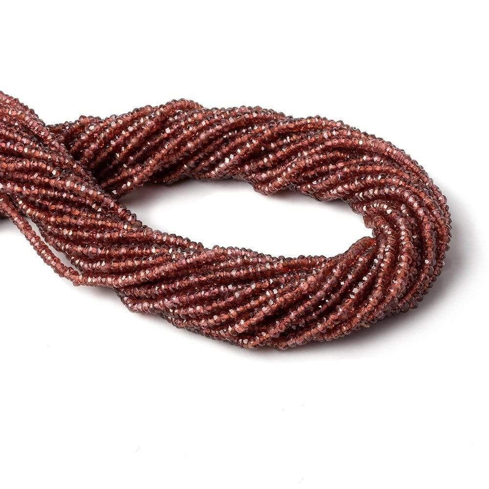 3mm Red Garnet Faceted Rondelle Beads 13 inch 193 pieces