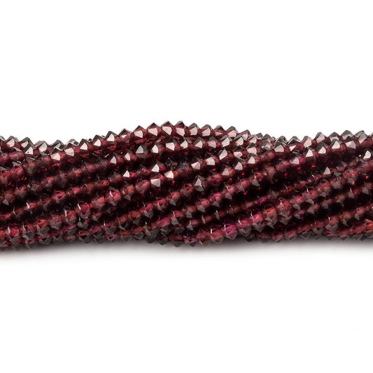 3mm Red Garnet micro faceted disc rondelle beads 12.5 inch 155 pieces AAA