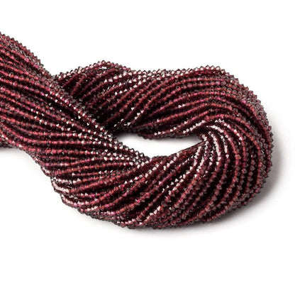 3mm Red Garnet micro faceted disc rondelle beads 12.5 inch 155 pieces AAA