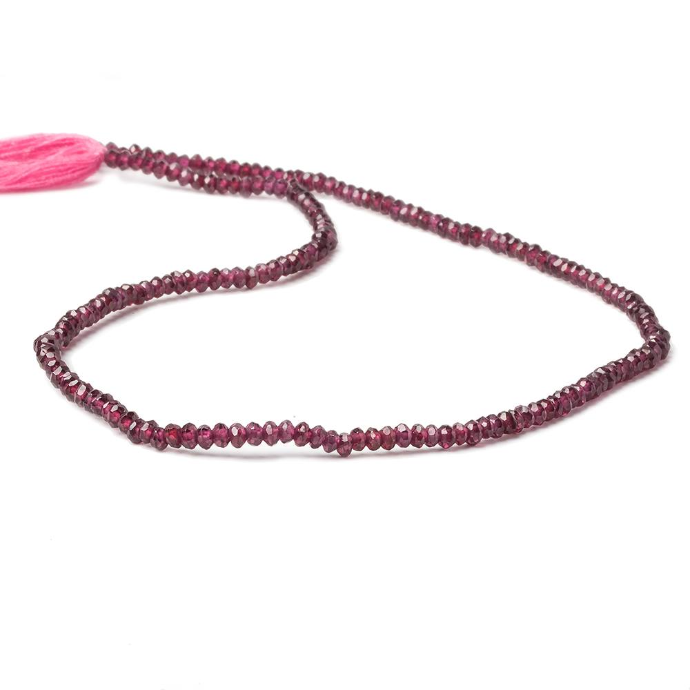 3mm Rhodolite Garnet faceted rondelle beads 13 inch 177 beads