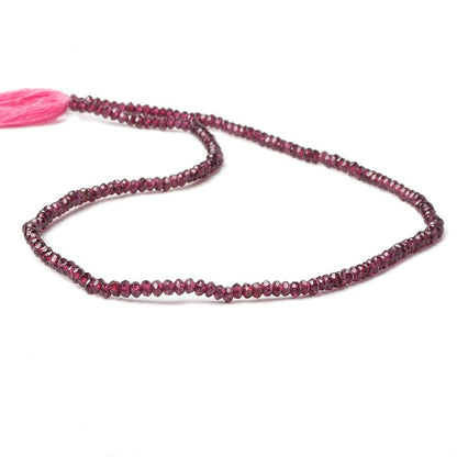 3mm Rhodolite Garnet faceted rondelle beads 13 inch 177 beads