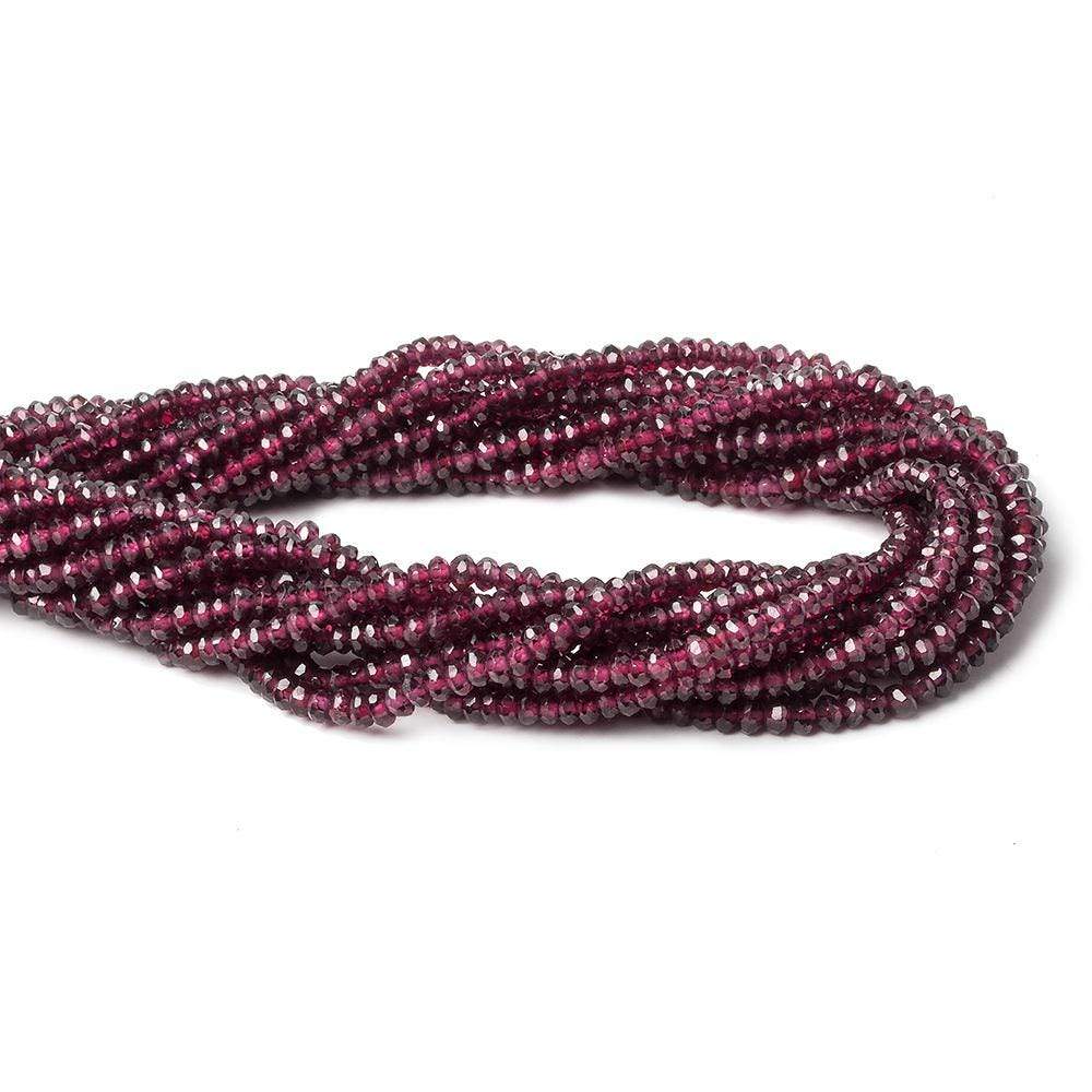3mm Rhodolite Garnet faceted rondelle beads 13 inch 177 beads
