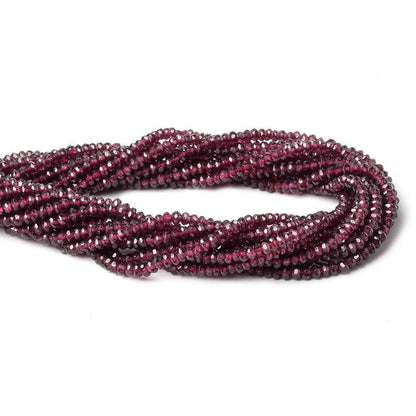 3mm Rhodolite Garnet faceted rondelle beads 13 inch 177 beads