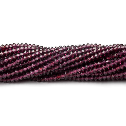 3mm Rhodolite Garrnet micro faceted disc rondelle beads 12.5 inch 155 pieces AAA