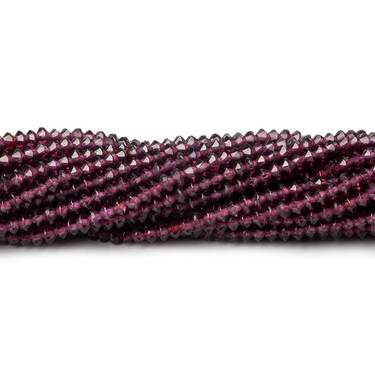 3mm Rhodolite Garrnet micro faceted disc rondelle beads 12.5 inch 155 pieces AAA
