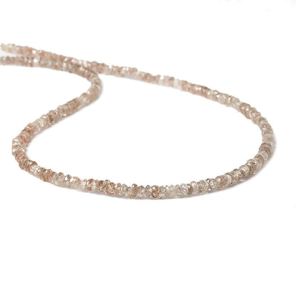 3mm Rose' and Champagne Zircon Faceted Rondelle Beads 13 inches 210 beads