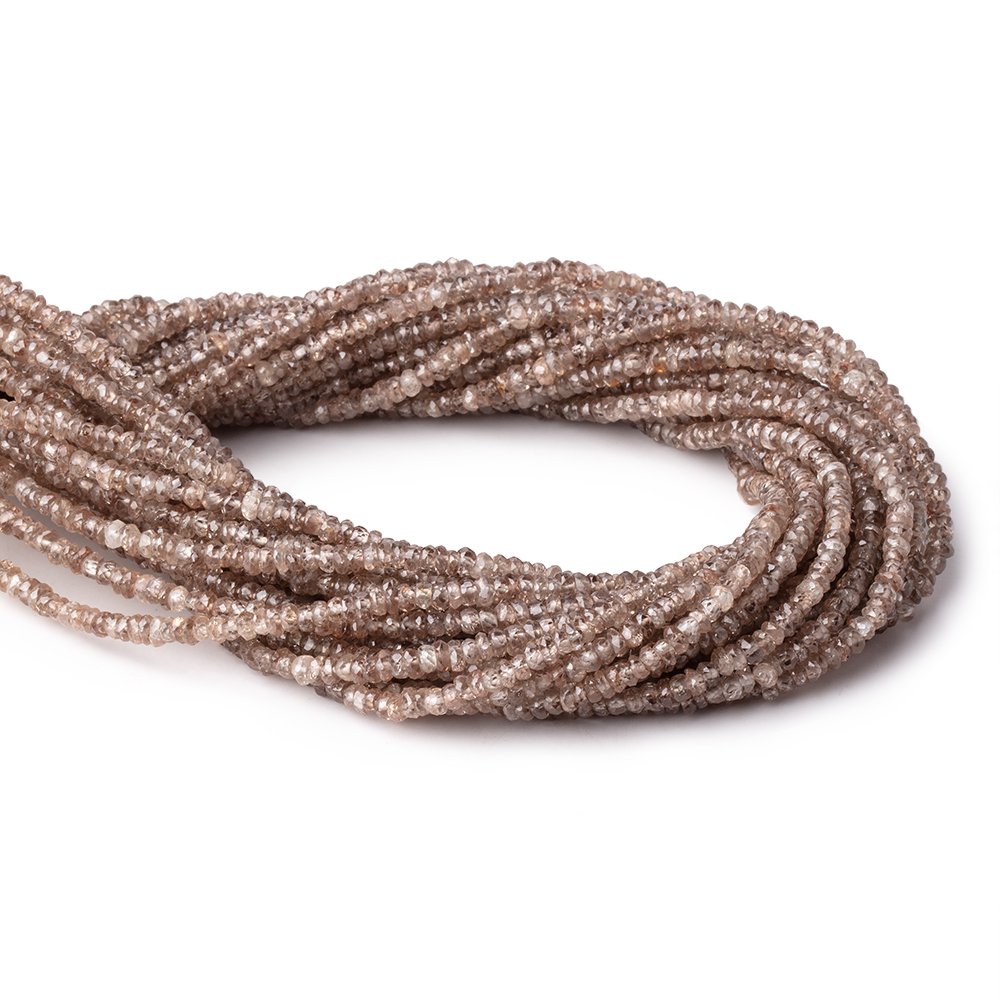 3mm Rose and Champagne Zircon faceted rondelles 13.5 inches 206 Beads