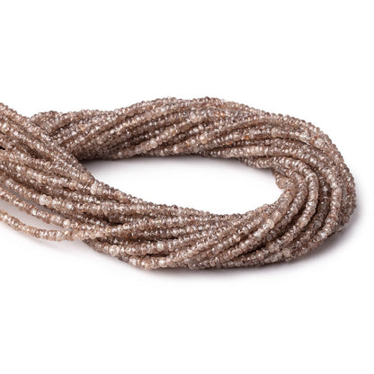 3mm Rose and Champagne Zircon faceted rondelles 13.5 inches 206 Beads