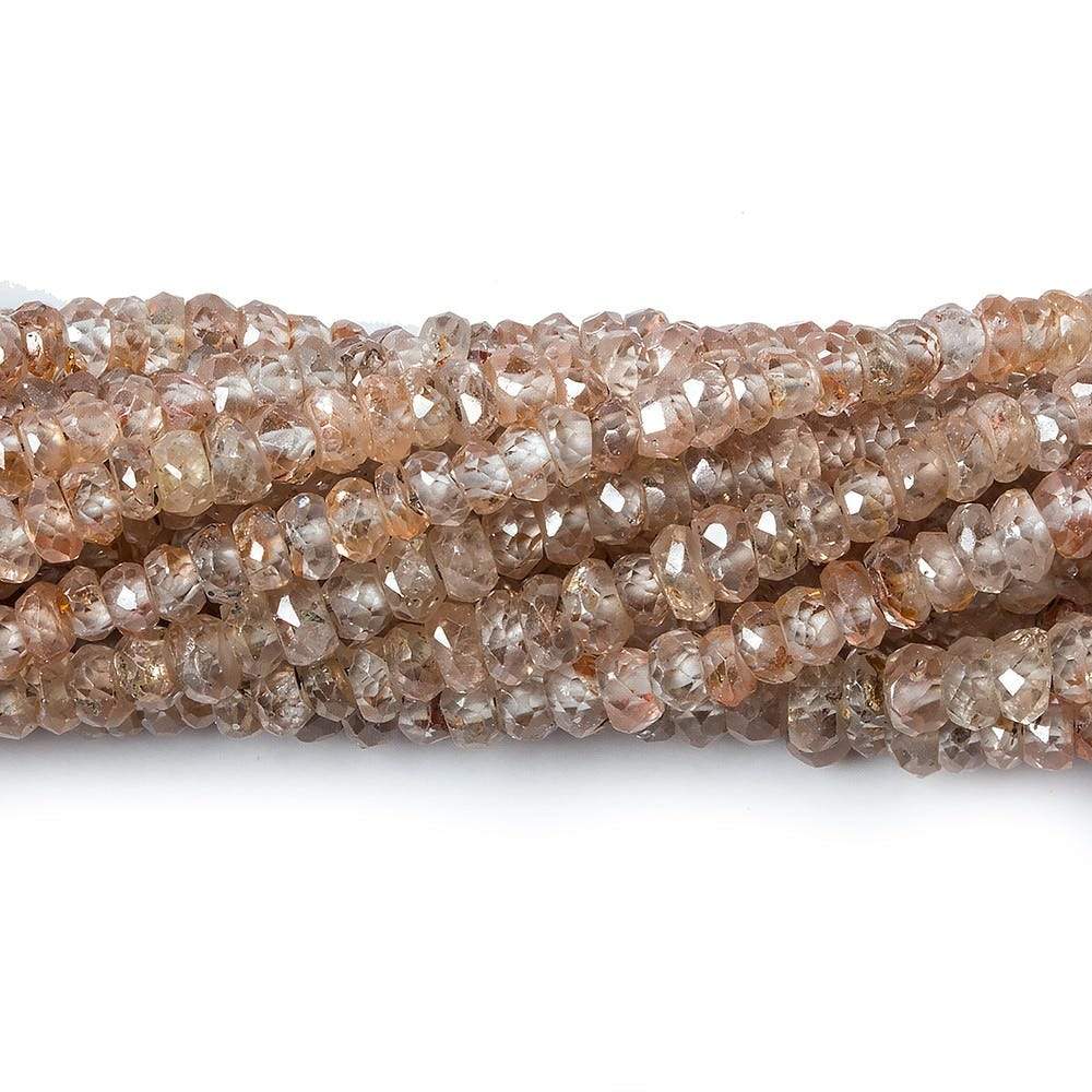 3mm Rose' Champagne Zircon Faceted Rondelle Beads 14 inch 200 pieces