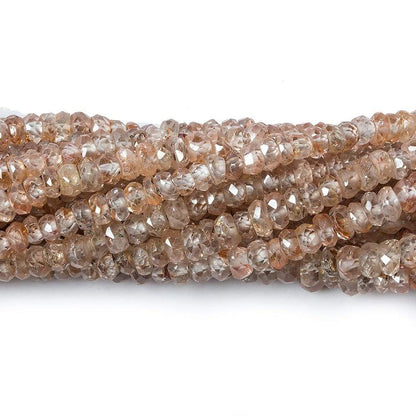 3mm Rose' Champagne Zircon Faceted Rondelle Beads 14 inch 200 pieces
