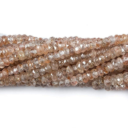 3mm Rose' Champagne Zircon Faceted Rondelle Beads 14 inch 200 pieces