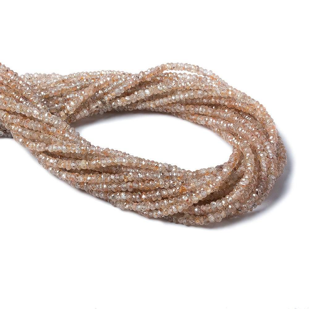 3mm Rose' Champagne Zircon Faceted Rondelle Beads 14 inch 200 pieces