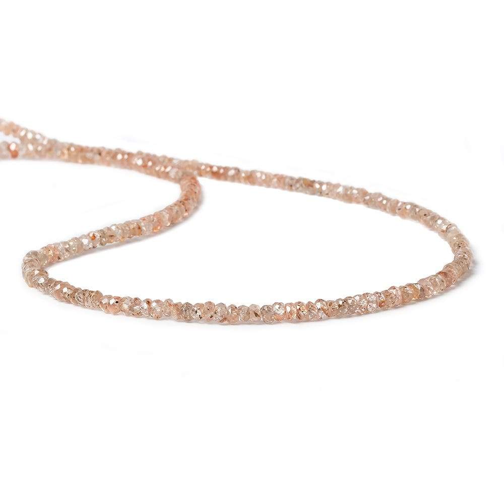 3mm Rose' Champagne Zircon Faceted Rondelle Beads 14 inch 200 pieces