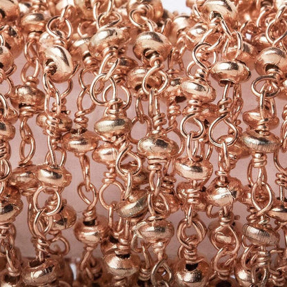 3mm Rose Gold plated rondelle Rose Gold plated Chain by the foot
