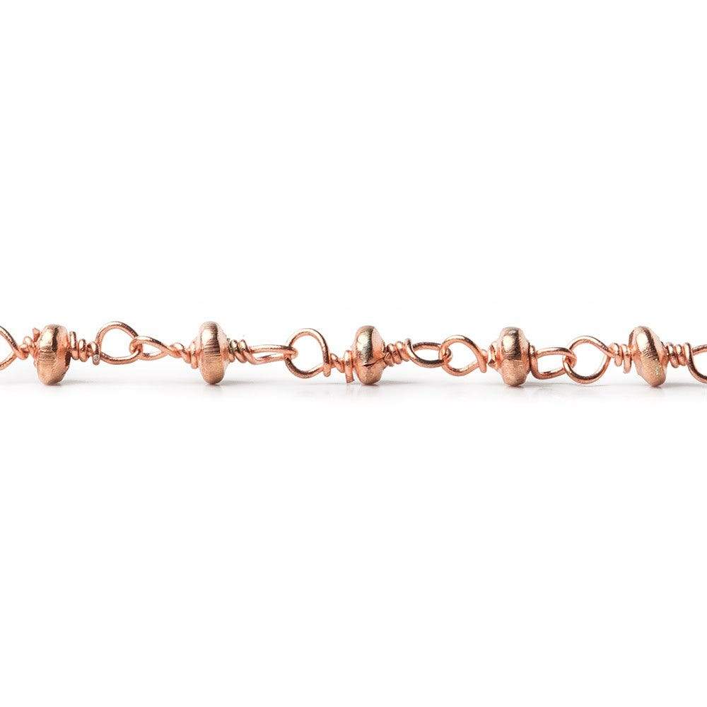 3mm Rose Gold plated rondelle Rose Gold plated Chain by the foot