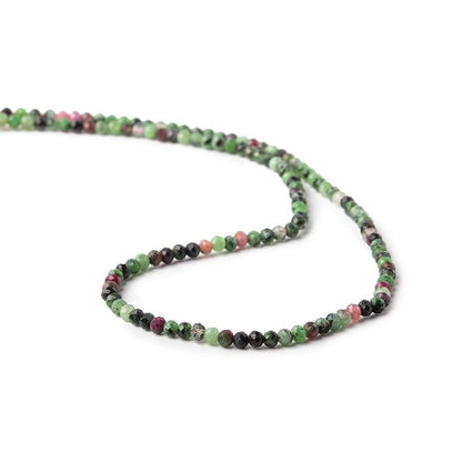 3mm Ruby & Zoisite micro faceted round beads 13 inch 130 pieces