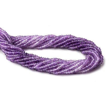 3mm Shaded Amethyst Faceted Rondelle Beads 13.5 inch 186 pieces