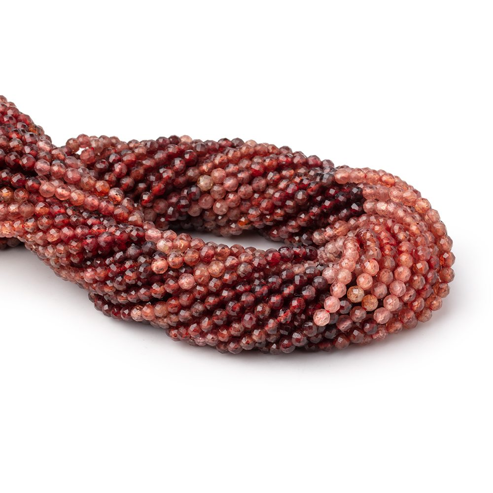 3mm Shaded Dark Orange Spinel Micro Faceted Round Beads 12.5 inch 96 pieces AA