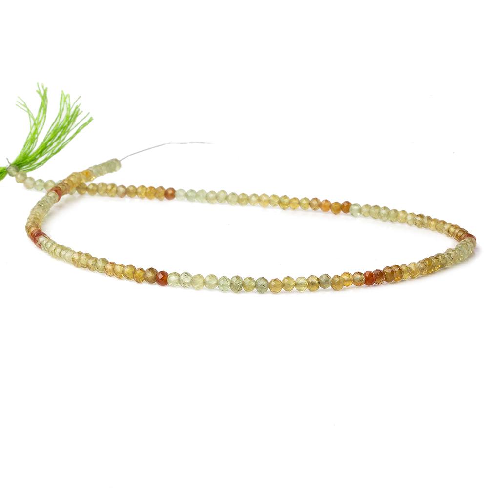 3mm Shaded Grossular Garnet micro faceted rondelles 12.5 inch 130 beads AAA