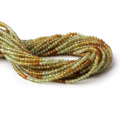 3mm Shaded Grossular Garnet micro faceted rondelles 12.5 inch 130 beads AAA