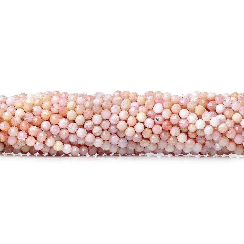 3mm Shaded Pink Peruvian Opal microfaceted rondelle beads 13 inch 115 pieces