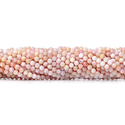 3mm Shaded Pink Peruvian Opal microfaceted rondelle beads 13 inch 115 pieces