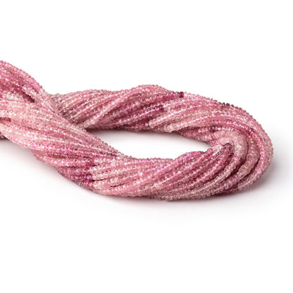 3mm Shaded Pink Tourmaline Faceted Rondelle Beads 14 inch 186 pieces AA