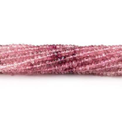 3mm Shaded Pink Tourmaline Faceted Rondelle Beads 14 inch 186 pieces AA