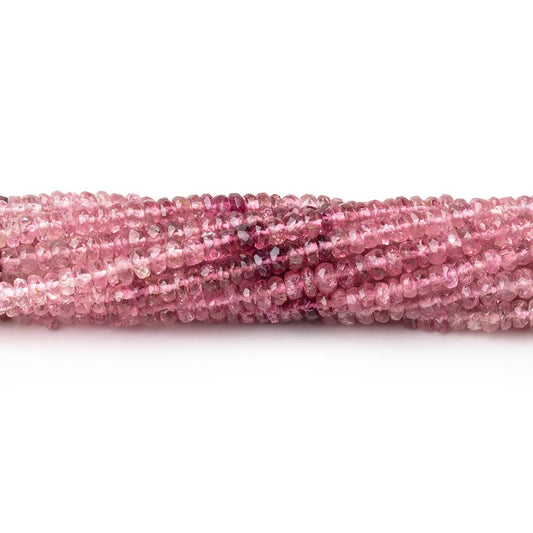 3mm Shaded Pink Tourmaline Faceted Rondelle Beads 14 inch 186 pieces AA
