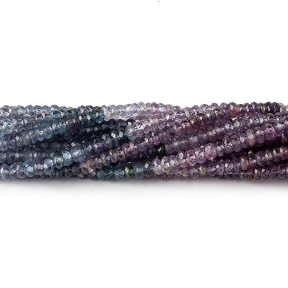 3mm Shaded Purple & Violet Spinel faceted rondelles 14 inch 193 beads