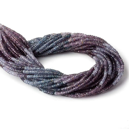 3mm Shaded Purple & Violet Spinel faceted rondelles 14 inch 193 beads