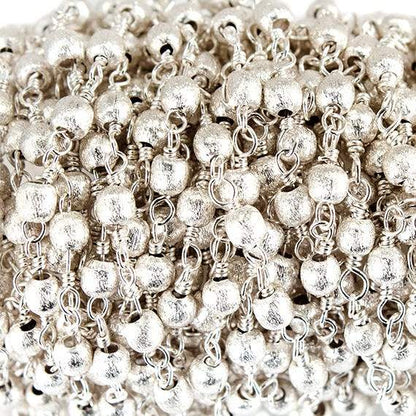 3mm Silver plated Brushed Round Silver plated Chain by the foot